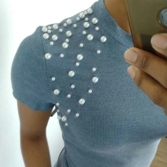 Beaded Pearl Tee - Picture 8 of 9